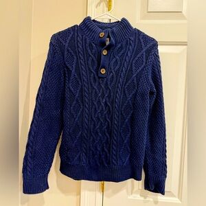 GAP Boys Navy Cable Knit Crewneck Sweater